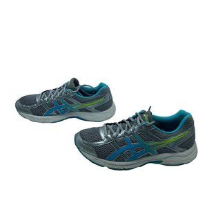 Asics Women Size 9 Gray Green Blue Gel-Contend 4 Running Sneakers Shoes